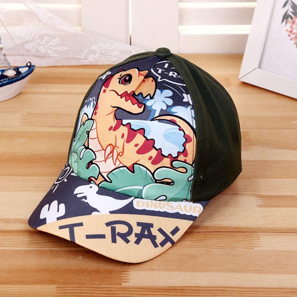 Breathable Cartoon Print Cap Cotton Child Sun Hat Fashion Kids Dinosaur Baseball Cap Gifts