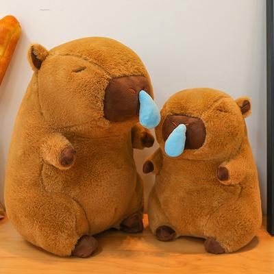 Fluffy Capybara Plush Doll Kawaii Capybara with Tortoise Stuffed Toy Stuffed Animals Kids Juguetes Birthday Gift Home Decor