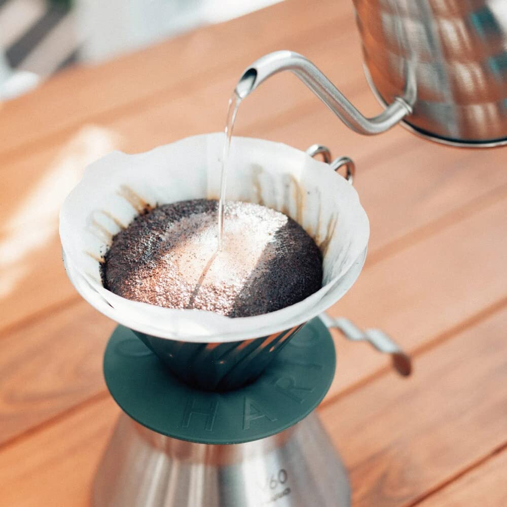 HARIO V60 Metal Made in Dripper, 1-4 Cups, Silver, Japan, O-VDM-02-HSV