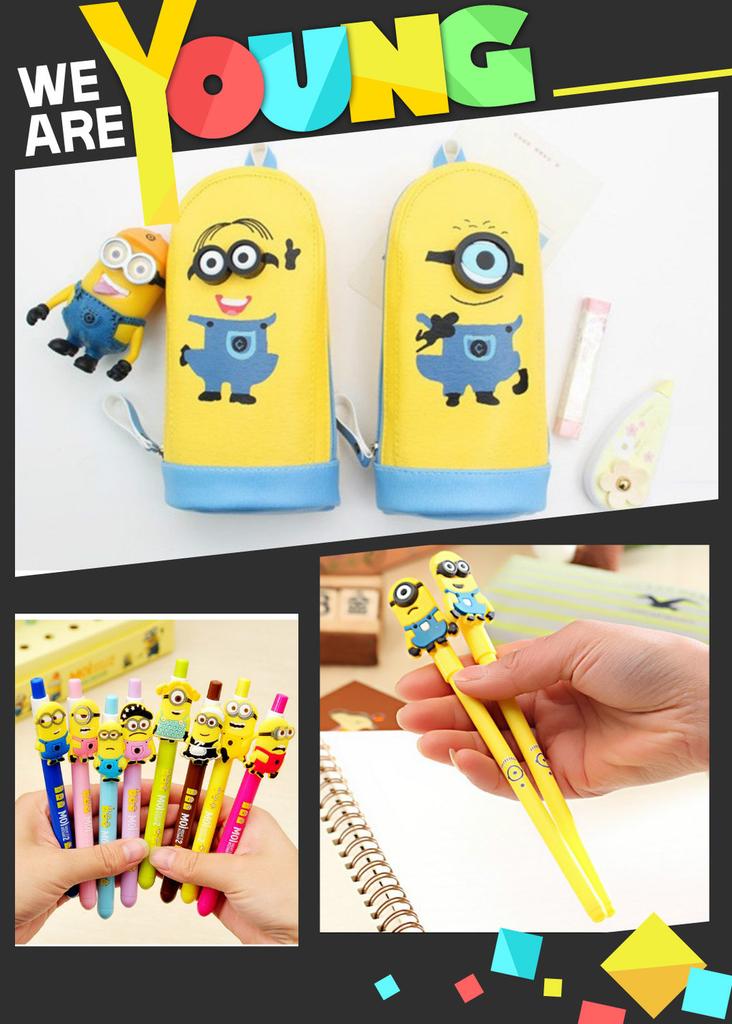 Minions Stationery Black Neutral Pen With 05mm Tip For Office And School Use