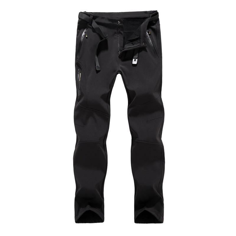 Mens Womens Winter Fleece-Lined Softshell Pants Windproof Thermal Hiking Skiing Outdoor Trousers