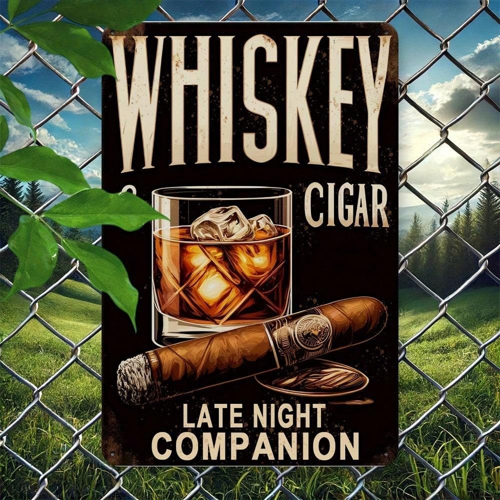 Vintage Whiskey Metal Tin Sign Pub Bar Wall Decor Man Cave