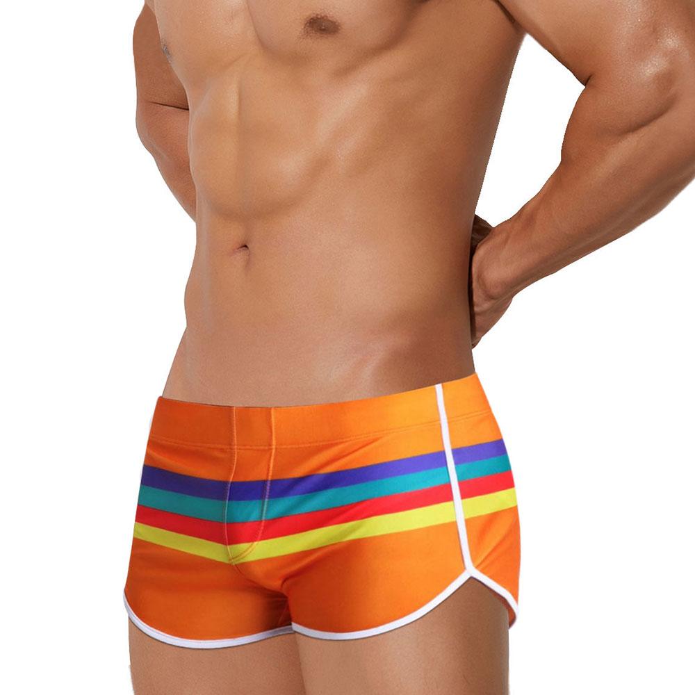 Men Swim Trunks Fit Sexy Swimwear Beach Wear Tanning Surfing Black Flower