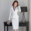 Women's Professional Business Skirt Suit with Scarf
