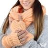 Gizma Knitted Hand Warmers, Fingerless Gloves, Mittens, Peach