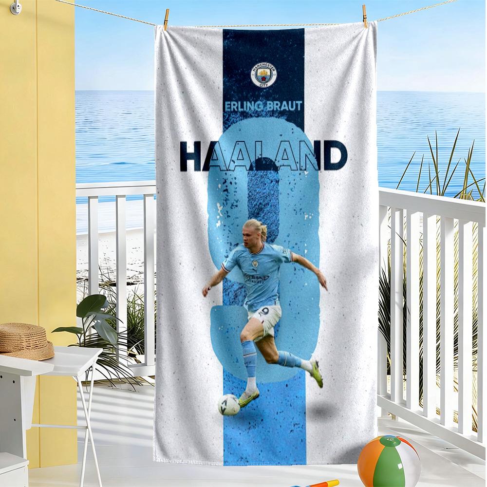 Asciugamano da Spiaggia con Numero Haaland Super Morbido & Assorbente Confortevole Leggero