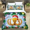 Merry Christmas Bedding Duvet Cover Set,Christmas Trees Snowman and House Pattern Printed Quilt Cover Set Soft Comforter Cover