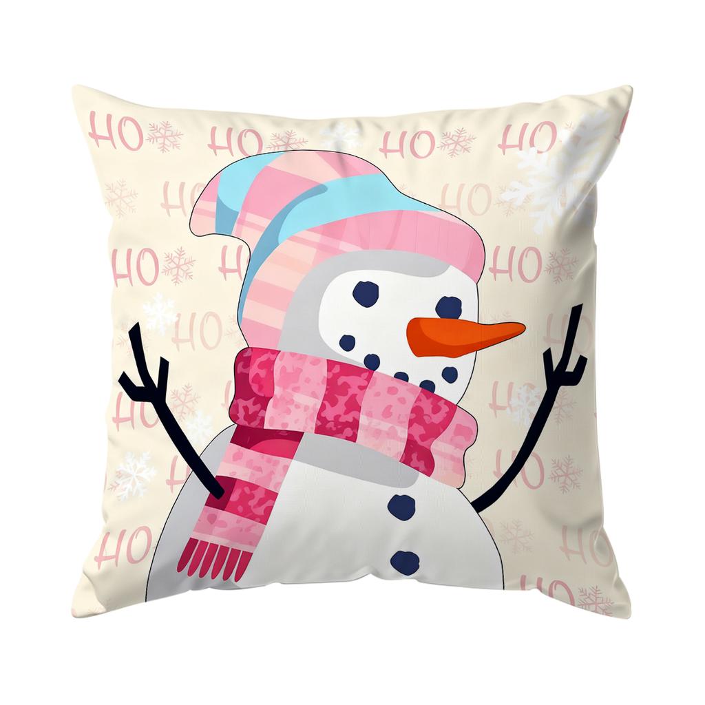 Pink Christmas Theme Cushions Pillowcase Polyester Cushion Cover Throw Pillow Sofa Decoration Pillowcover Home Car Sofa Decor