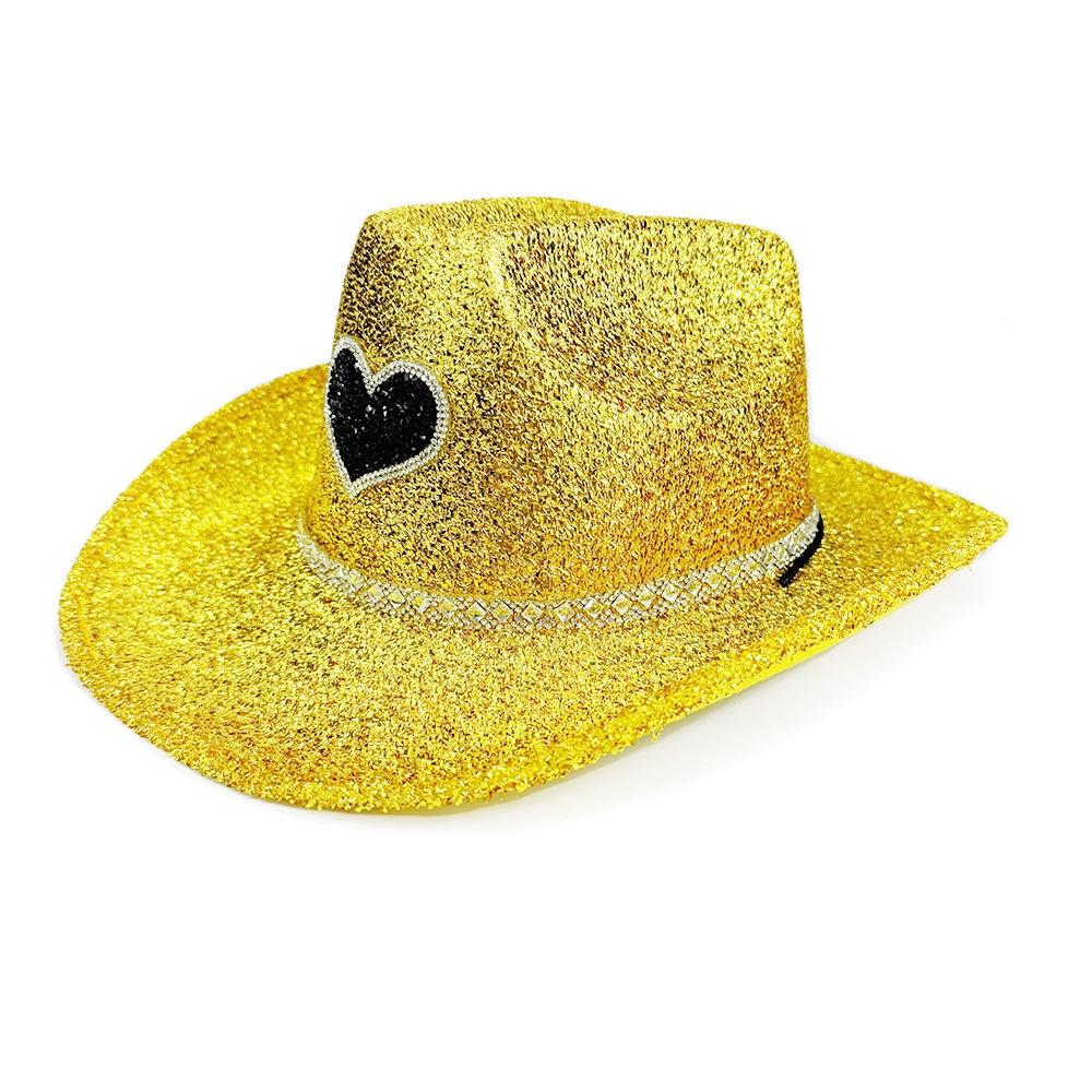 Women's Cowgirl Hat Stylish Rhinestone Design Sun Hat Wide Brim Western Cap for Party& Daily Life