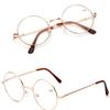 Round Metal Reading Glasses Spring Hinge Eyeglasses Retro Presbyopic Glasses Vision Care +1.00~+4.0 Diopter Metal Frame Glasses