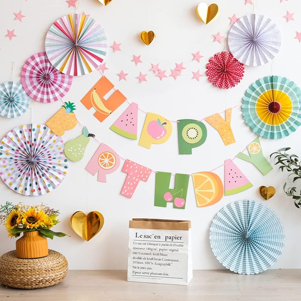 Hanging Paper Fans Party Set, Round Paper Fan Party Decoration, Set of 8 Decorative Flowers for Birthday Baby Boy Shower Graduation Wedding Classroom