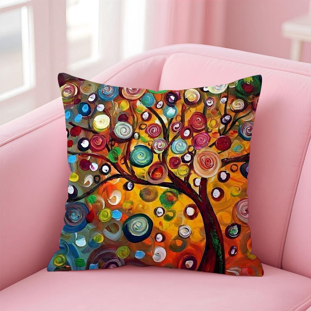 C-ColoredS T-TreeS Cushion Cover Comfortable Reversible Pillow Cover Ideal for Car Sofa Bedroom & Beyond