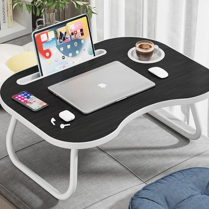 Versatile Foldable Laptop Desk with Cup Holder & Phone Stand ,Portable Bed Tray for Breakfast, Ideal for Floor Reading & Writing