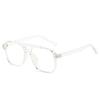 Hot Pilot Glasses Frame, Retro Double Bridge Square Flat Mirror