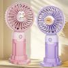 Cartoon Animal Handheld Fan 3 Speed Adjustable USB Rechargeable Summer Cooling Fan with Phone Holder Portable Travel Mini Personal Desk Fan