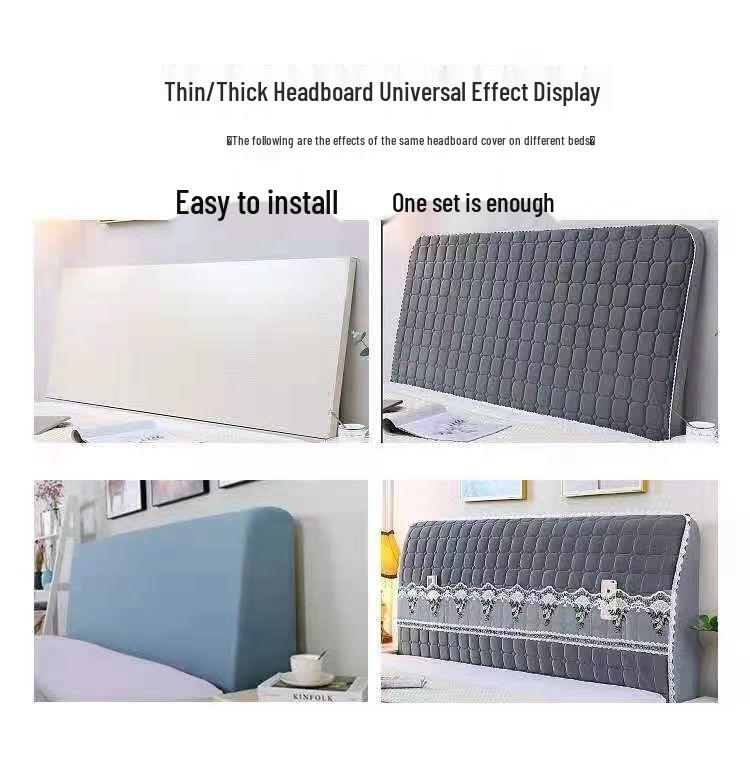 2023 Velvet Quilted Headboard Cover: Soft, Thick, Solid Wood, Anti-Collision Protector