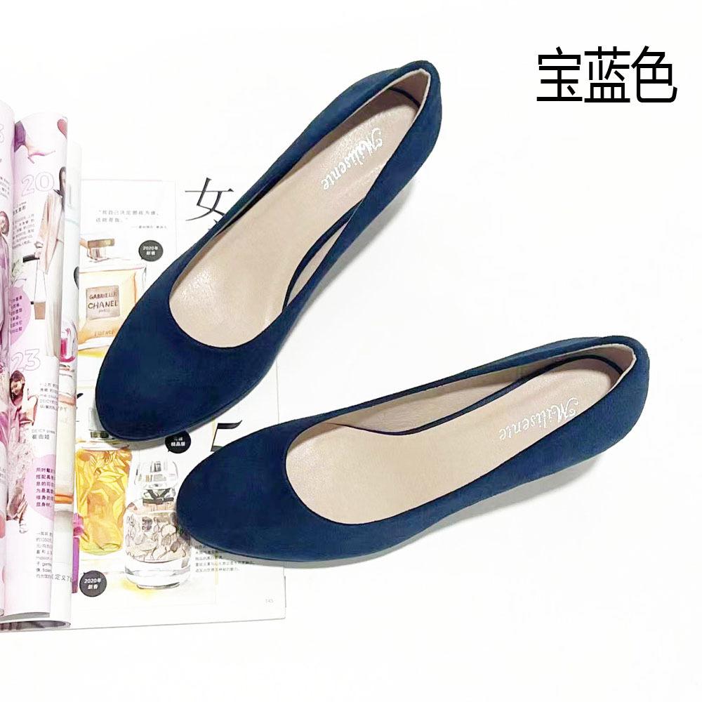 

A Simple Matte Velvet Light-Mouth Spring And Autumn Shoes, Single Shoes, Waterproof Table, Fine High Heels, Professional Women S Shoes, Black. 40 королевский синий