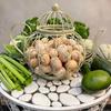 Kettle openwork fruit basket in retro style