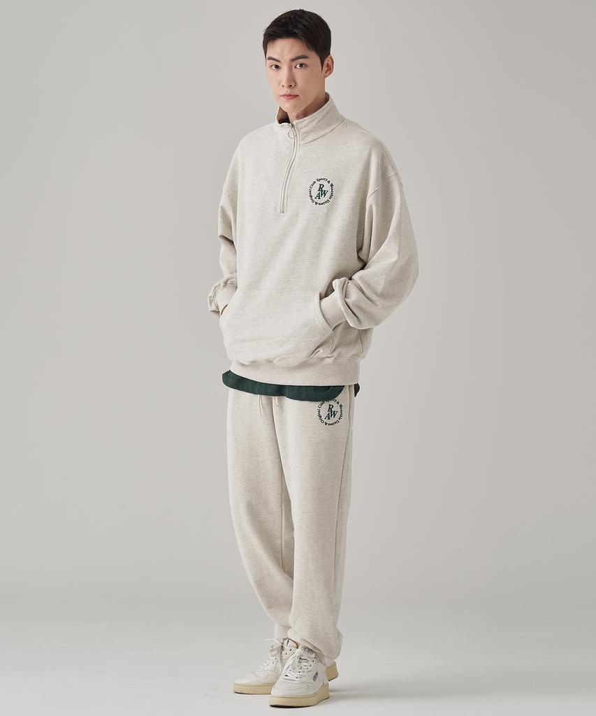 RAW LAB Circle Raw Embroidered Jogger Pants (Oatmeal)