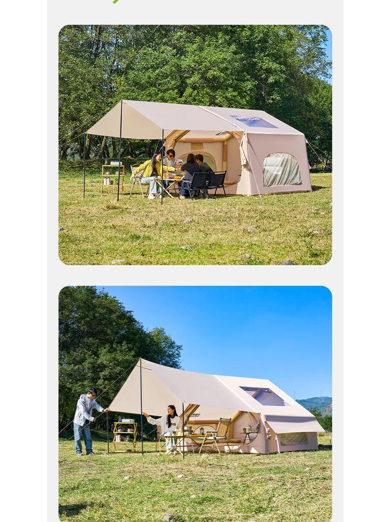 Portable Outdoor Quick-Deploy Multi-Person Inflatable Tent with Sunshade