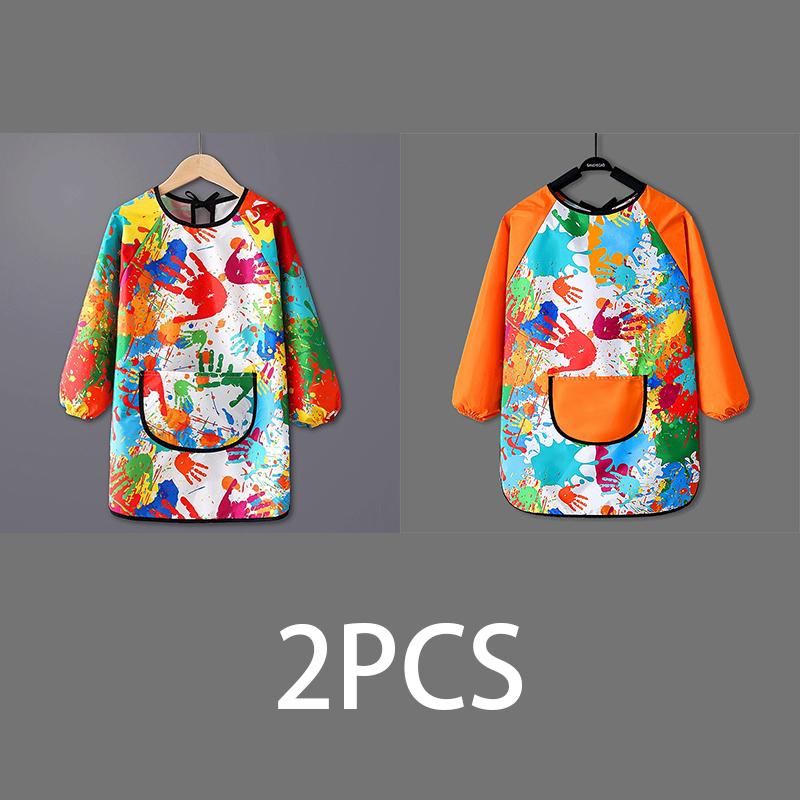 Paint Apron for Children Art Apron - Waterproof Long Sleeved Cover Children's Apron, Childrens Drawing Kindergarten WQ005