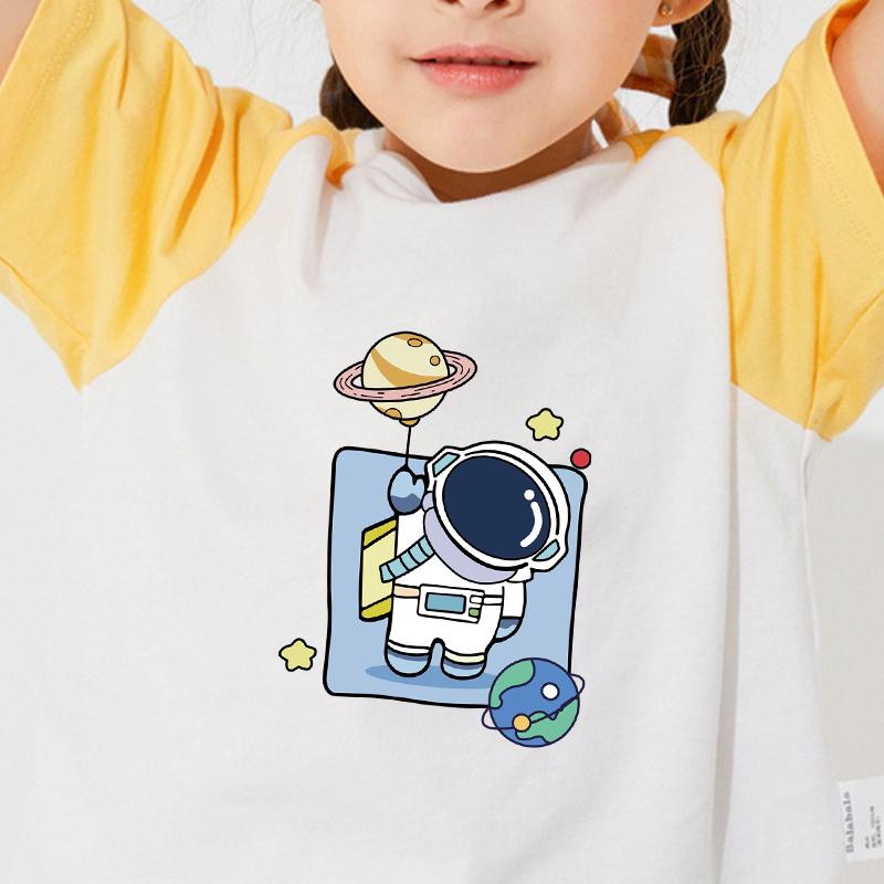 Astronot Elbise Çıkartmalar Karikatür Isı Basın Aplike Diy Parches Ropa T-Shirt Elbise Çıkartmalar Kapüşonlular Termal Transfer