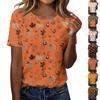 Women's Casual Halloween Printed Short Sleeve T-Shirt for Fashion Party Wear