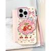Spring Cherry Cat Phone Case for iPhone 11-15 Pro Max, Transparent Soft Shell