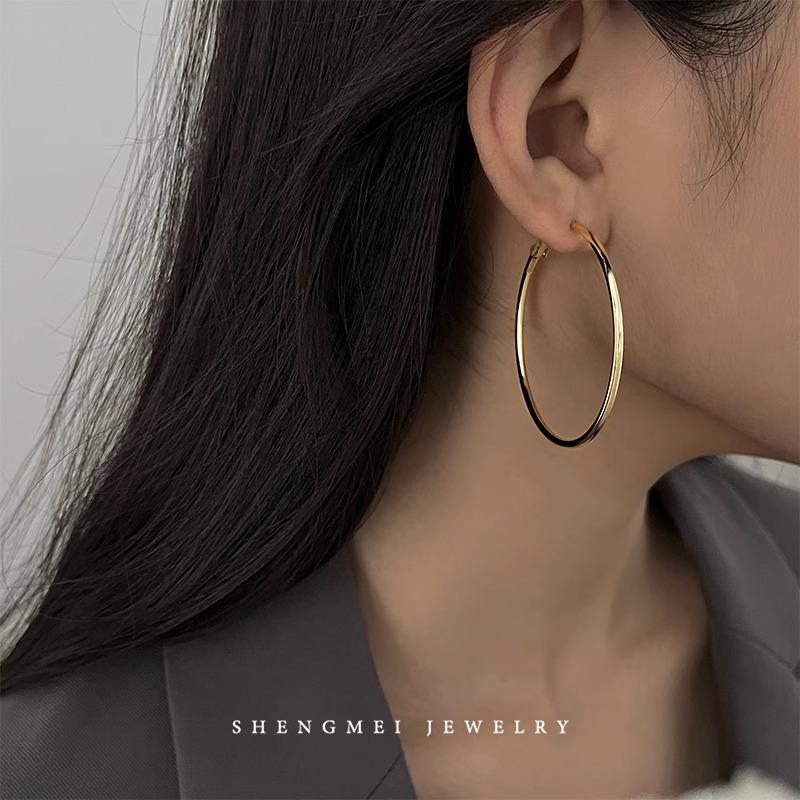 Sterling Silver Large Hoop Earrings for Women: 2025 Trendy European and American Style