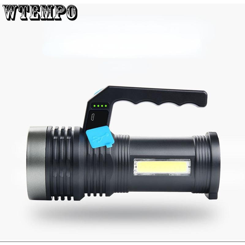 Portable Lamp Rechargeable High Light Distant Searchlight Household Outdoor Flashlight Portable Side Light LED Flashlight