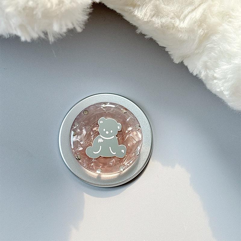 

Creative Desktop Telescopic Watching Drama Desktop Mobile Phone Airbag Holder Rhinestone Bear Mirror Folding Portable