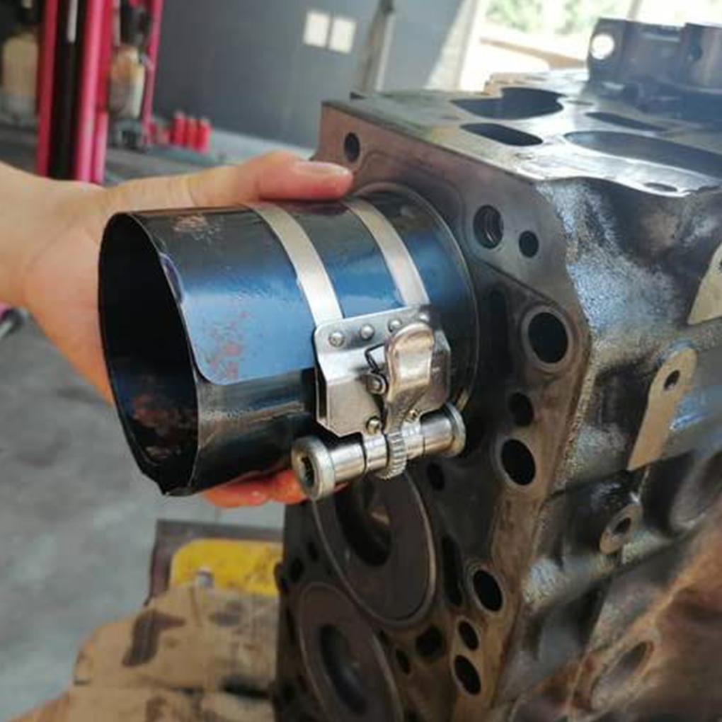 Steel Car Piston Ring Compressor Professional Anti-corrosive Adjustable Tool Tractor Installer with Wrench 3inch