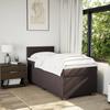 Box Spring Bed with Mattress Dark Brown 80 X 200 Cm Fabric