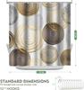 Modern Abstract Shower Curtain,Circle Geometric Pattern Shower Curtain Sets, Mid Century Style Bathroom Curtains Decor Set With