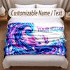Axolotl Theme Soft Blanket Personalized Custom Name Text Print Warm Blanket Home Sofa Bedroom Decor