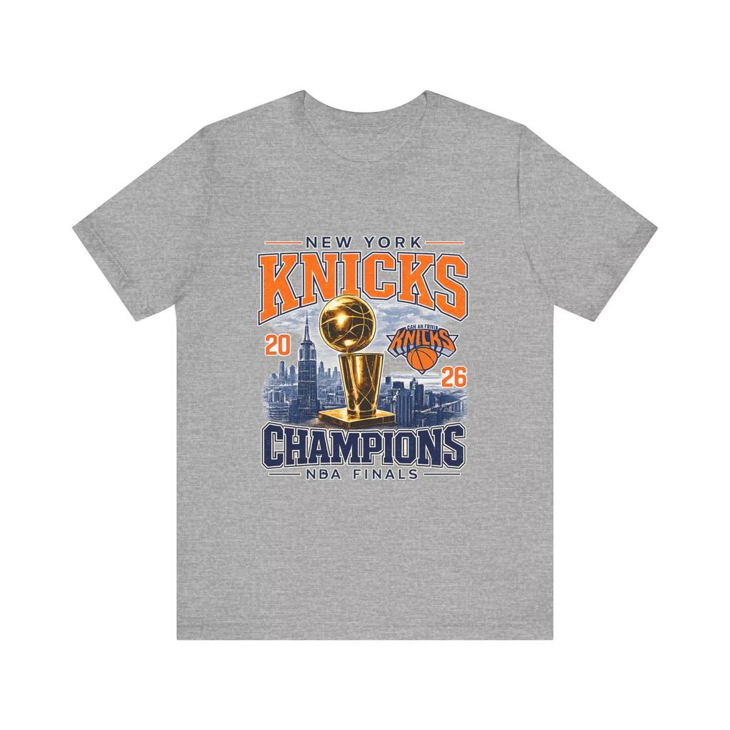 2026 New York Knicks Finals Champion T-shirt, City Skyline & Trophy Print Unisex Cotton Y2K Fashion Summer T-Shirt