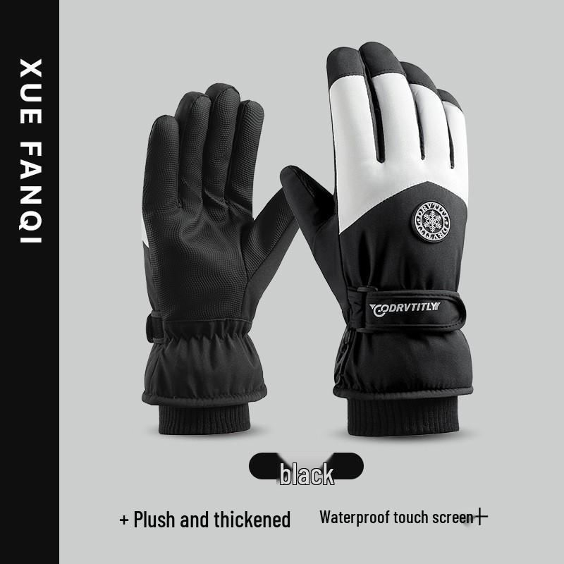 Unisex Winter Split-Finger Ski Gloves: Fleece-Lined, Touchscreen Compatible, Ideal for Cycling and Outdoor Activities