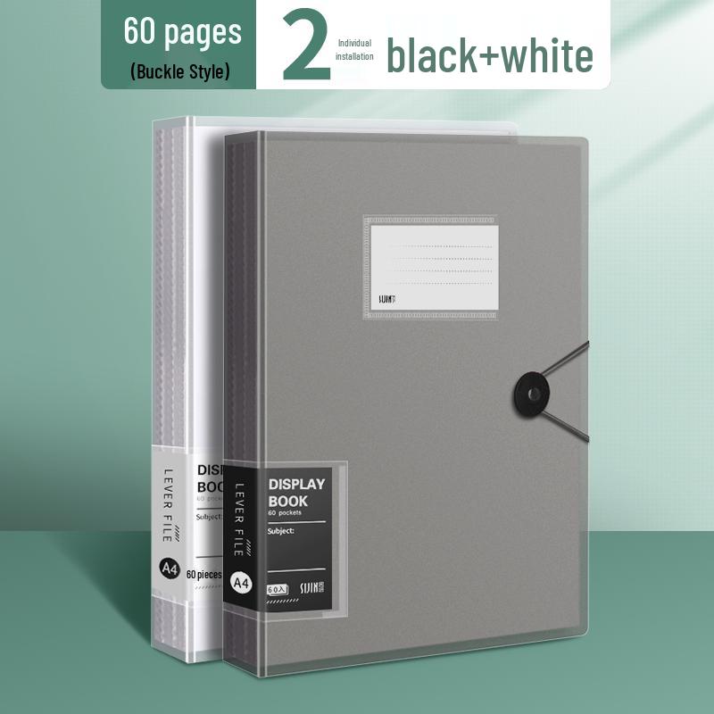 Transparent A4 Document Binder with Multi-Layer Insert Pages for Loose-Leaf Organization