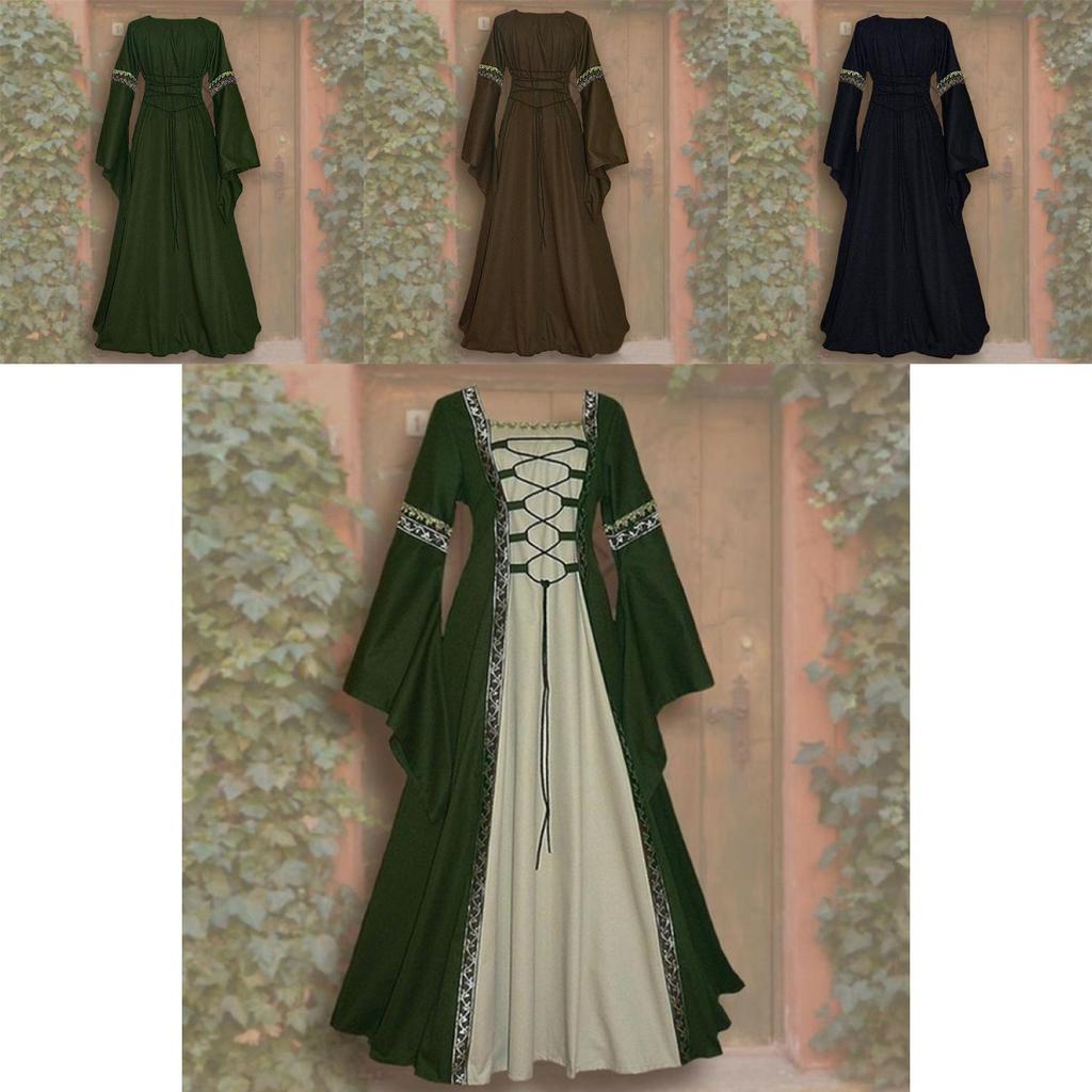 Elegantes Vintage Maskenball-Kleid in Blau für Damen-Halloween-Kostüm