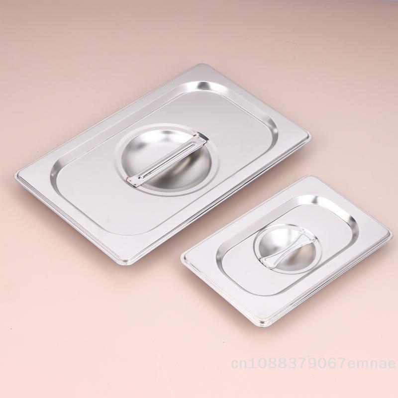 [ZYAS]Stainless Steel 1/9 1/6 1/4 1/3 1/2 1/1 Food Pan Lid Steam Table Pan Covers Notched Lids With Handle Lock Heat