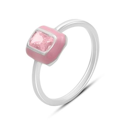 Silberring mit Zirkonia, Emaille, Artikelgewicht 1,8 g (60002238)