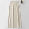 2025 summer new solid color cotton and linen split dress women's sleeveless simple V-neck over-the-knee vest skirt