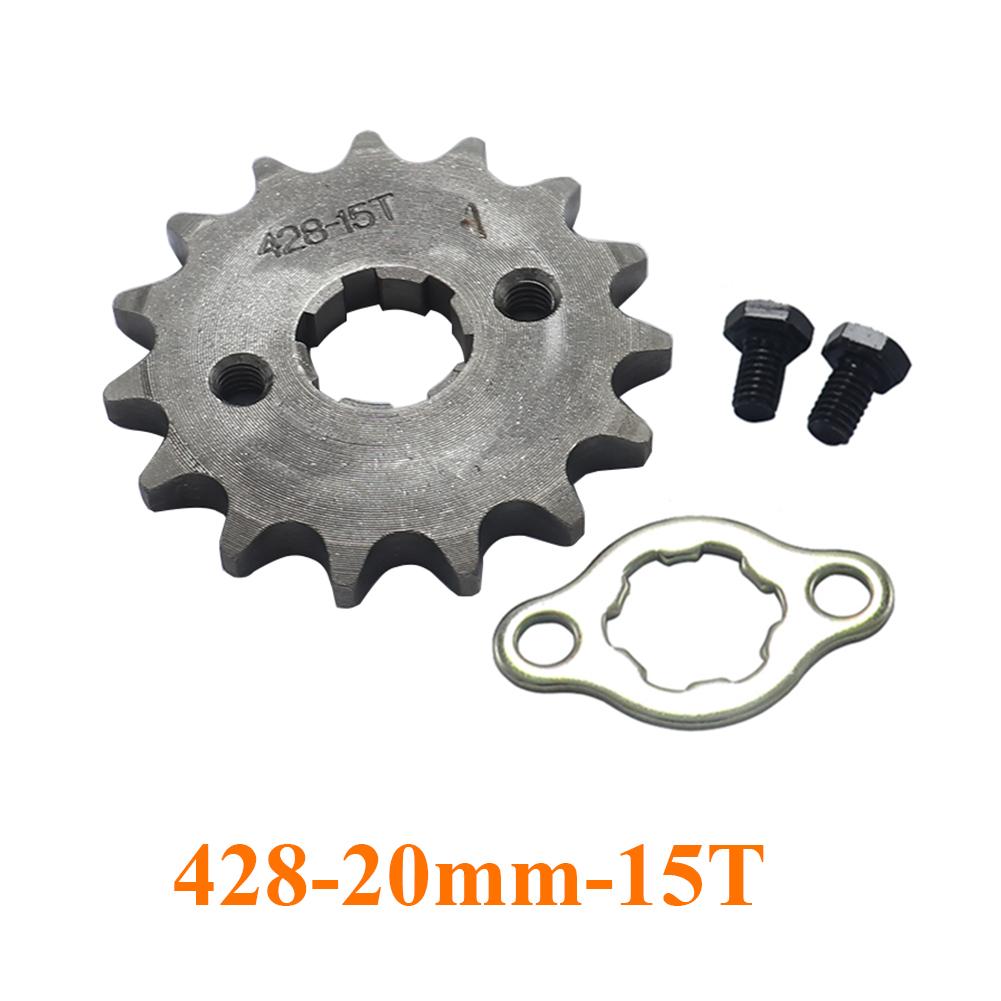 Front Engine 428# 10T 11T 12T 13T 14T 15T 16T 17T 18T 19T Teeth 20mm Chain Sprocket With Retainer Plate Locker For KAYO BSE SSR