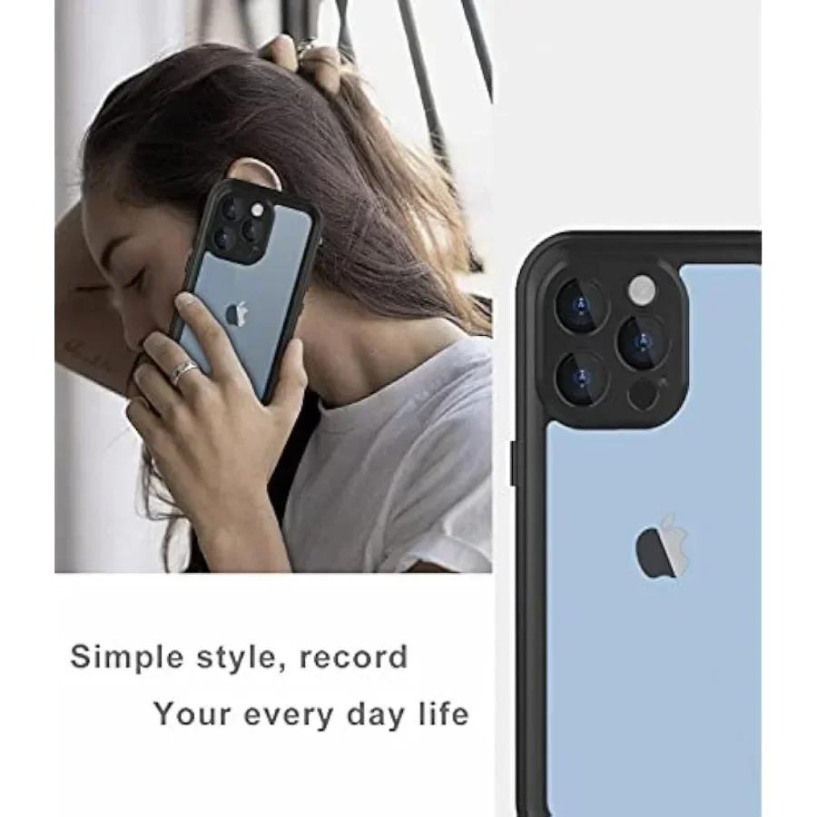 Vollständig versiegeltes klares IP68 wasserdichtes Gehäuse für IPhone17 16 15 14 Plus 13   Pro Max Mini XS XR Stoßfeste Hülle mit Displayschutz