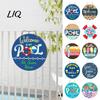 Summer Party Gift Pool Wooden Hanging Sign, Weather Resistant Solid Wood Plaque with Decor Hemp Rope for Outdoor Beach And Swimming Decoration