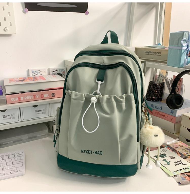 School Bag Ins Small Fresh Casual College Student School Bag Simple Versatile Backpack Lightweight Backpack Sweet Spring Outing Bag