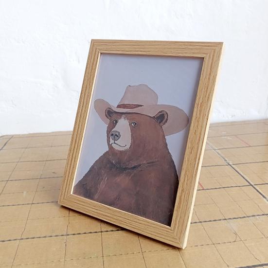 Dekoratif Boyama Canlı Görünüm Kovboy Ördek Tavşan Ayı Serisi Hayvan Dekorasyon Tablosu Hayvan Sanat Eseri Tablo Ev Dekoru