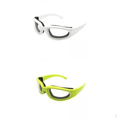 2 Piezas Gafas para Cortar Cebolla Sin Lágrimas Antiarañazos Cómodas Gadgets de Cocina Blanco Verde