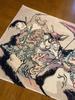 Handduk från Berättelsen om Hundra Demoner av Kyosai Kawanabe Ukiyo-e Kyosais