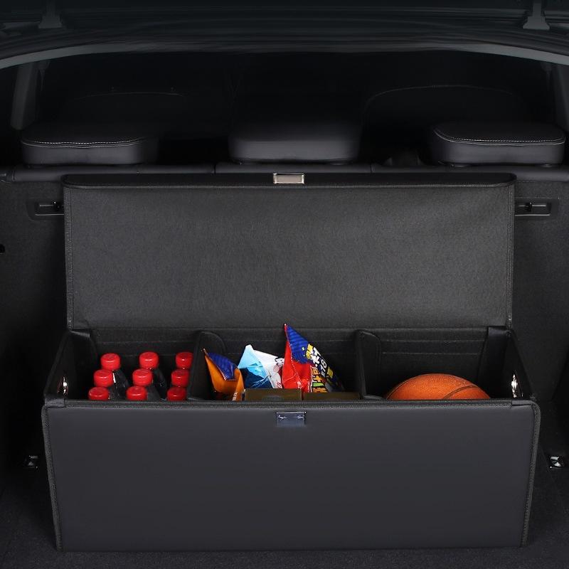 Large Capacity Car Trunk Storage Box SUV Organizing Case Leather Material Business Style Warmth Retention  Type Placement